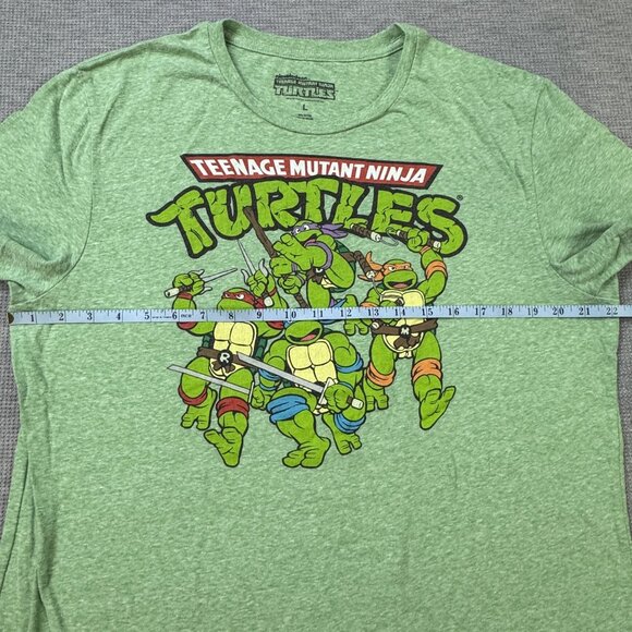 Teenage Mutant Ninja Turtles Green Heathered Graphic T-Shirt Nickelodeon  Mens L - Picture 7 of 10
